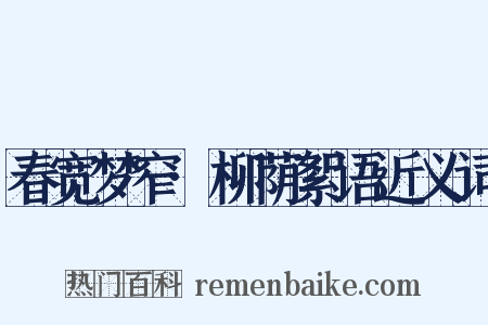 春宽梦窄·柳荫絮语近义词是什么意思的图片